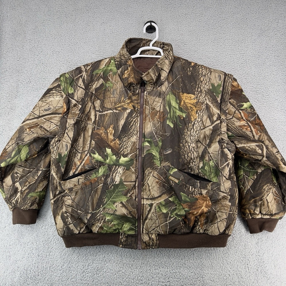 VTG Remington Reversible Camo Bomber Jacket/Vest Full Zip Men's Size XL